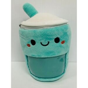Fiesta Teal Smiling Boba Milk Tea 7.5" Stuffed Plush With Zipper Pouch #C22223